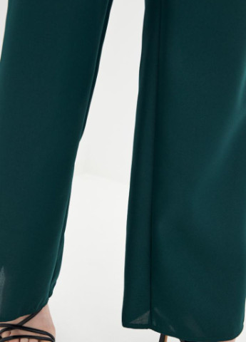 Темно-зеленые классические летние клеш брюки Podium