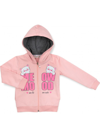 Сірий демісезонний спортивний костюм з котиками (15229-86g-pink) Breeze