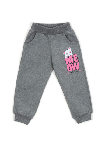 Сірий демісезонний спортивний костюм з котиками (15229-86g-pink) Breeze