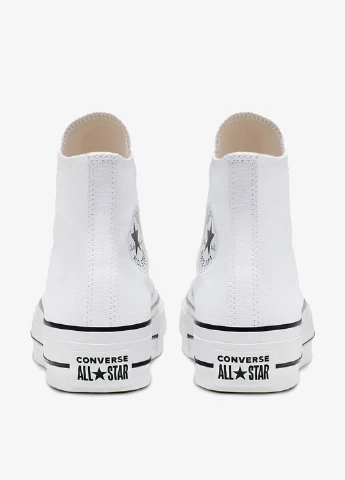 Белые кеды Converse CHUCK TAYLOR ALL STAR LIFT PLATFORM CANVAS с логотипом, люверсы