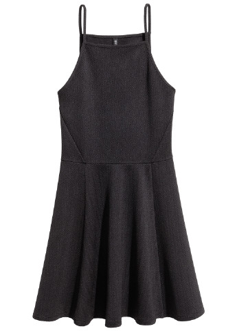 Чорна кежуал плаття, сукня дзвін H&M однотонна