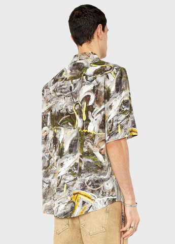 Серая кэжуал рубашка с абстрактным узором Diesel