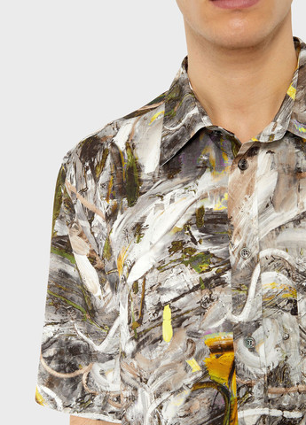 Серая кэжуал рубашка с абстрактным узором Diesel