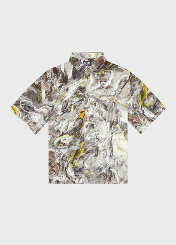 Серая кэжуал рубашка с абстрактным узором Diesel