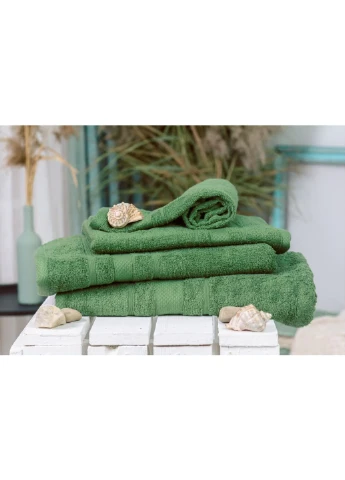 Рушник набір банних №5079 Elite SoftNess Military 40х70, 50х90, 70х (2200003975710) Mirson зелений
