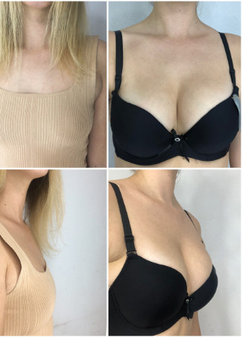 Чорний бюстгальтер чорний зефір гладкий 3d тройной пуш ап супер 75bc 80bc 85bc гладкий ліфчик з дуже великим пушап No Brand