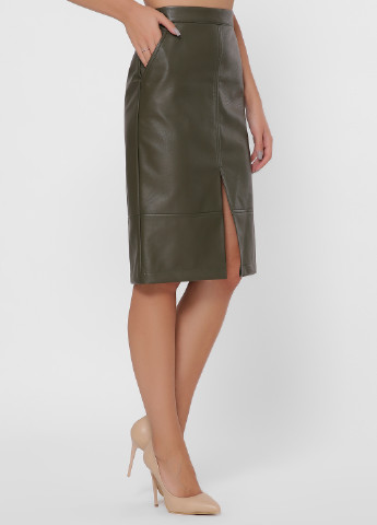 Оливково-зеленая кэжуал однотонная юбка Fashion Up карандаш