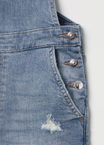 Комбинезон H&M комбинезон-брюки однотонный светло-синий денил