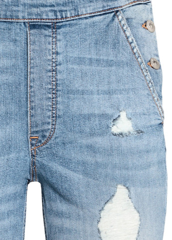 Комбинезон H&M комбинезон-брюки однотонный светло-синий денил