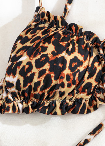 Світло-коричневий літній купальник (ліф, трусики) роздільний SHEIN