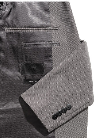 Пиджак H&M с длинным рукавом однотонный серый деловой