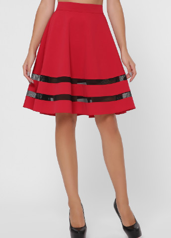 Красная кэжуал в полоску юбка Fashion Up а-силуэта (трапеция)