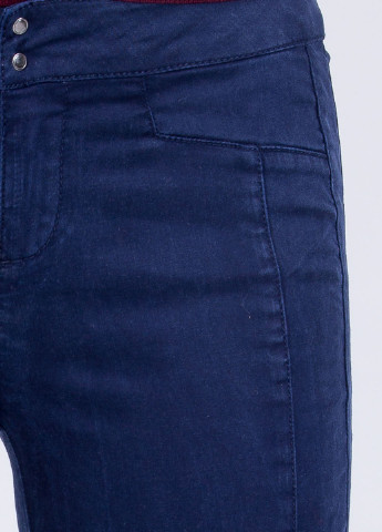 Темно-синие кэжуал демисезонные зауженные, укороченные брюки Only