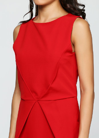 Красное деловое платье футляр Mivite однотонное