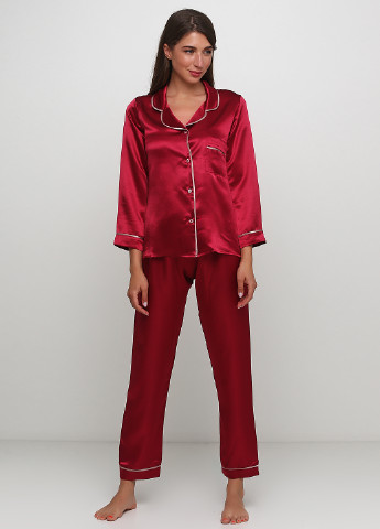 Бордовая всесезон пижама (рубашка, брюки) рубашка + брюки Mon Monde