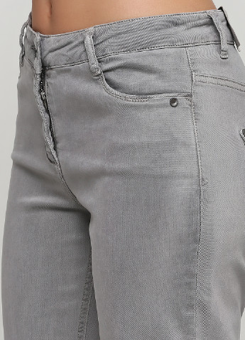 Джинси BRANDTEX COPENHAGEN завужені однотонні світло-сірі джинсові бавовна