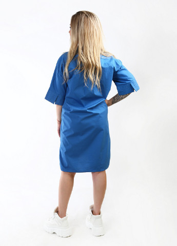 Синее кэжуал платье Stefanel однотонное