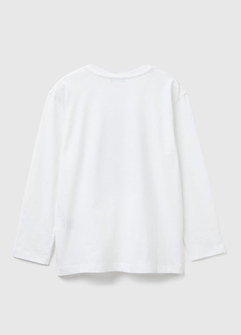 Белый демисезонный кэжуал лонгслив United Colors of Benetton с надписями