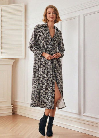 Комбінована кежуал сукня сукня-сорочка SHEIN з квітковим принтом