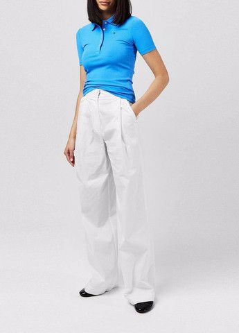 Голубой женская футболка-поло Tommy Hilfiger с логотипом