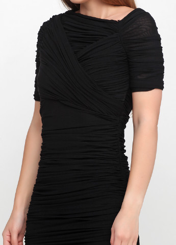 Черное кэжуал платье футляр Halston однотонное