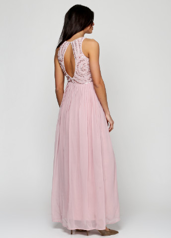 Розовое вечернее платье макси Lace & Beads