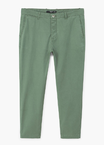 Светло-зеленые кэжуал демисезонные прямые брюки Mango