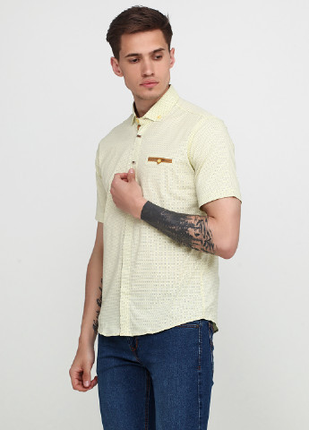 Желтая кэжуал рубашка в горошек Recobar с коротким рукавом