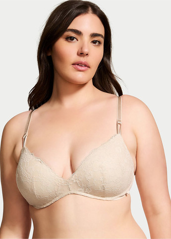 Бежевый демисезонный комплект (бюстгальтер, трусики) Victoria's Secret