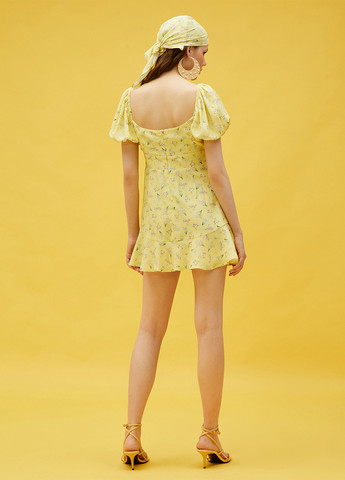 Світло-жовтий кежуал сукня KOTON з квітковим принтом
