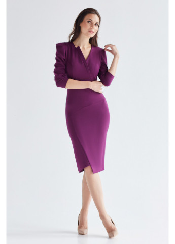 Фіолетова ділова сукня андреа футляр BYURSE однотонна