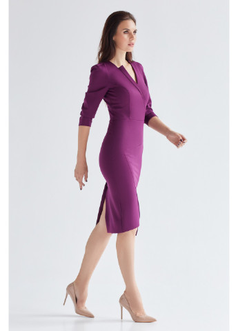 Фиолетовое деловое платье андреа футляр BYURSE однотонное