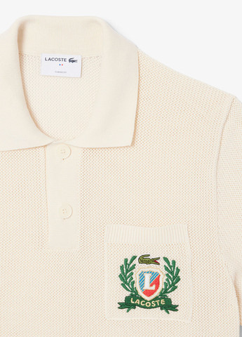 Светло-бежевая футболка-поло для мужчин Lacoste однотонная
