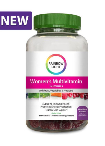 Мультивитамины для Поддержания Энергии для Женщин, New Women's Multivitamin Gummies,, 100 желейных конфет Rainbow Light
