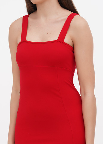 Красное кэжуал платье футляр Boohoo однотонное