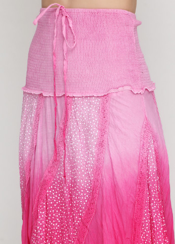 Розовая кэжуал цветочной расцветки юбка Xiaoji миди