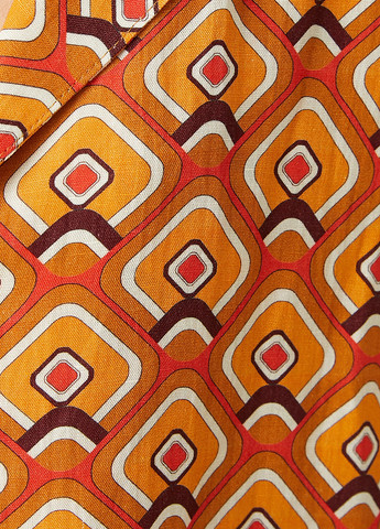 Оранжевая кэжуал рубашка с абстрактным узором KOTON
