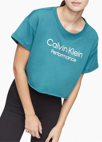 Бирюзовая летняя футболка Calvin Klein