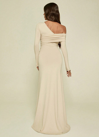 Кремова вечірня сукня на одне плече SHEIN однотонна