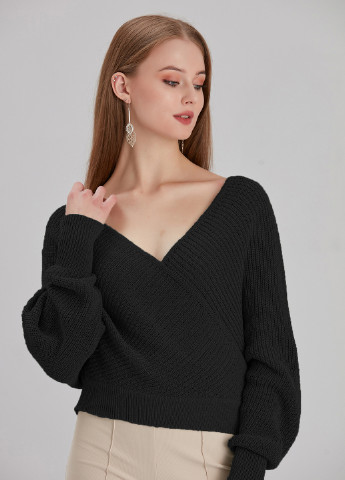 Черный демисезонный пуловер пуловер ECROU