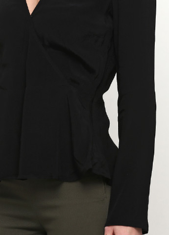 Чорна демісезонна блуза на запах H&M