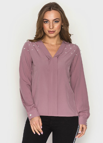 Розово-коричневая демисезонная блуза Larionoff