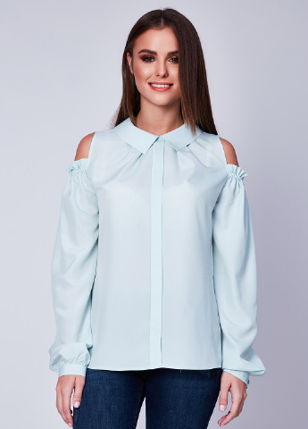 Светло-бирюзовая демисезонная блуза Gioia