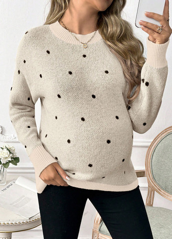 Светло-бежевый демисезонный джемпер для беременных джемпер SHEIN