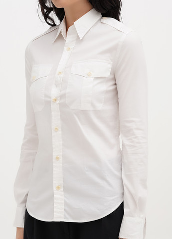 Белая классическая рубашка однотонная Ralph Lauren