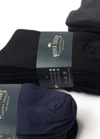 Шкарпетки бавовняні Преміум 6 пар, Чорні, класичні, 45-46 Rovix класична довжина (253189058)