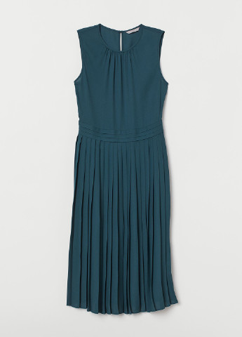 Морской волны кэжуал платье клеш, плиссированное H&M однотонное
