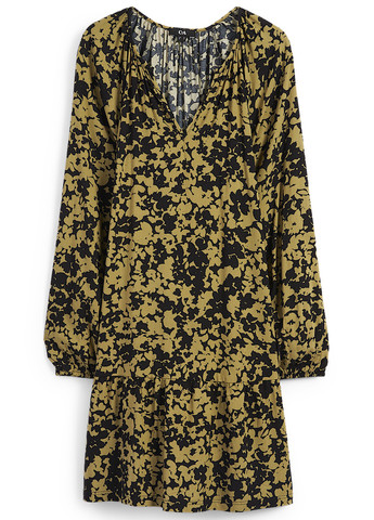 Оливкова (хакі) кежуал сукня а-силует C&A з абстрактним візерунком