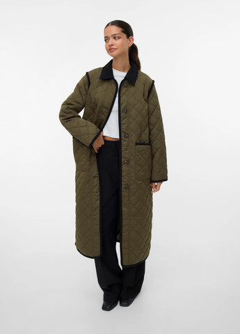 Оливкова (хакі) демісезонна куртка куртка-пальто Vero Moda