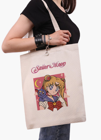 Эко сумка шоппер белая аниме Сейлор Мун (Sailor Moon) (9227-2659-WT-1) экосумка шопер 41*35 см MobiPrint (215977342)